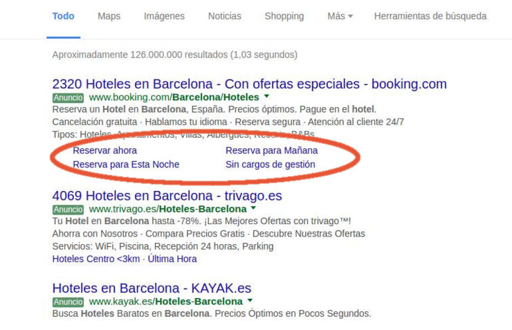 Extensiones anuncios Adwords