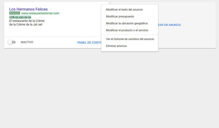 Rueda dentada adwords