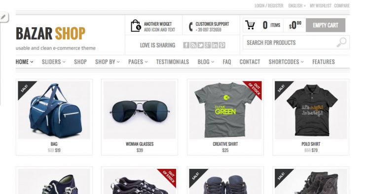 woo commerce template tienda online