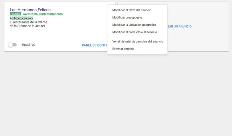 Rueda dentada adwords