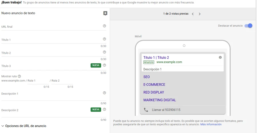 Ventajas de los nuevos anuncios de Adwords